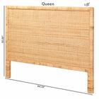 bali & pari Adelyn Modern Bohemian Natural Brown Rattan and Mahogany Wood King Size Headboard