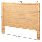 bali & pari Adelyn Modern Bohemian Natural Brown Rattan and Mahogany Wood King Size Headboard