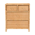 bali & pari Vaere Modern Bohemian Natural Brown Rattan and Mahogany Wood Storage Cabinet