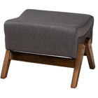 Baxton Studio Hanson Mid-Century Modern Dark Grey Fabric and Walnut Brown Finished Wood Ottoman