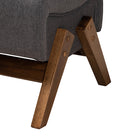 Baxton Studio Hanson Mid-Century Modern Dark Grey Fabric and Walnut Brown Finished Wood Ottoman