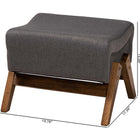 Baxton Studio Hanson Mid-Century Modern Dark Grey Fabric and Walnut Brown Finished Wood Ottoman