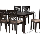 Baxton Studio Olympia Modern Beige Fabric and Espresso Brown Finished Wood 7-Piece Dining Set
