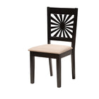 Baxton Studio Olympia Modern Beige Fabric and Espresso Brown Finished Wood 7-Piece Dining Set