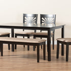 Baxton Studio Olympia Modern Beige Fabric and Espresso Brown Finished Wood 6-Piece Dining Set