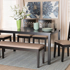 Baxton Studio Olympia Modern Beige Fabric and Espresso Brown Finished Wood 6-Piece Dining Set