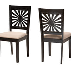 Baxton Studio Olympia Modern Beige Fabric and Espresso Brown Finished Wood Dining Chair