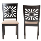 Baxton Studio Olympia Modern Beige Fabric and Espresso Brown Finished Wood Dining Chair