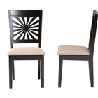 Baxton Studio Olympia Modern Beige Fabric and Espresso Brown Finished Wood Dining Chair