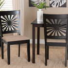 Baxton Studio Olympia Modern Beige Fabric and Espresso Brown Finished Wood Dining Chair