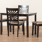 Baxton Studio Olympia Modern Beige Fabric and Espresso Brown Finished Wood 5-Piece Dining Set