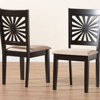 Baxton Studio Olympia Modern Beige Fabric and Espresso Brown Finished Wood Dining Chair