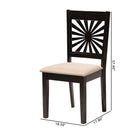 Baxton Studio Olympia Modern Beige Fabric and Espresso Brown Finished Wood Dining Chair