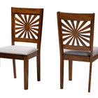 Baxton Studio Olympia Modern Grey Fabric and Walnut Brown Finished Wood Dining Chair