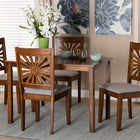 Baxton Studio Olympia Modern Grey Fabric and Walnut Brown Finished Wood 5-Piece Dining Set