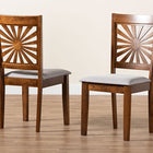 Baxton Studio Olympia Modern Grey Fabric and Walnut Brown Finished Wood Dining Chair
