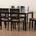 Baxton Studio Genesis Modern Beige Fabric and Dark Brown Finished Wood 7-Piece Dining Set