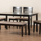 Baxton Studio Genesis Modern Beige Fabric and Dark Brown Finished Wood 6-Piece Dining Set
