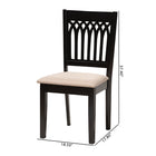 Baxton Studio Genesis Modern Beige Fabric and Dark Brown Finished Wood 2-Piece Dining Chair Set