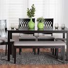 Baxton Studio Genesis Modern Grey Fabric and Dark Brown Finished Wood 6-Piece Dining Set