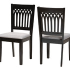 Baxton Studio Genesis Modern Grey Fabric and Dark Brown Finished Wood 2-Piece Dining Chair Set