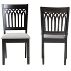 Baxton Studio Genesis Modern Grey Fabric and Dark Brown Finished Wood 2-Piece Dining Chair Set