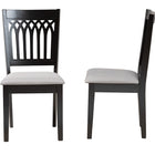 Baxton Studio Genesis Modern Grey Fabric and Dark Brown Finished Wood 2-Piece Dining Chair Set