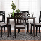 Baxton Studio Genesis Modern Grey Fabric and Dark Brown Finished Wood 5-Piece Dining Set