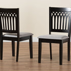 Baxton Studio Genesis Modern Grey Fabric and Dark Brown Finished Wood 2-Piece Dining Chair Set