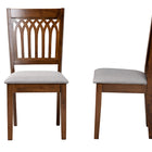 Baxton Studio Genesis Modern Grey Fabric and Walnut Brown Finished Wood 2-Piece Dining Chair Set
