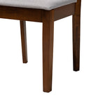 Baxton Studio Genesis Modern Grey Fabric and Walnut Brown Finished Wood 2-Piece Dining Chair Set