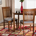 Baxton Studio Genesis Modern Grey Fabric and Walnut Brown Finished Wood 2-Piece Dining Chair Set