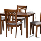 Baxton Studio Genesis Modern Grey Fabric and Walnut Brown Finished Wood 5-Piece Dining Set