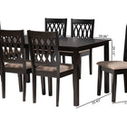 Baxton Studio Florencia Modern Beige Fabric and Espresso Brown Finished Wood 7-Piece Dining Set