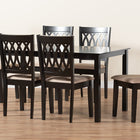 Baxton Studio Florencia Modern Beige Fabric and Espresso Brown Finished Wood 7-Piece Dining Set
