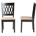 Baxton Studio Florencia Modern Beige Fabric and Espresso Brown Finished Wood Dining Chair