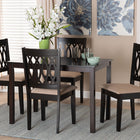 Baxton Studio Florencia Modern Beige Fabric and Espresso Brown Finished Wood 5-Piece Dining Set