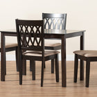 Baxton Studio Florencia Modern Beige Fabric and Espresso Brown Finished Wood 5-Piece Dining Set