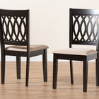 Baxton Studio Florencia Modern Beige Fabric and Espresso Brown Finished Wood Dining Chair