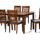 Baxton Studio Florencia Modern Grey Fabric and Walnut Brown Finished Wood 7-Piece Dining Set