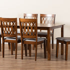 Baxton Studio Florencia Modern Grey Fabric and Walnut Brown Finished Wood 7-Piece Dining Set