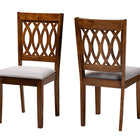 Baxton Studio Florencia Modern Grey Fabric and Walnut Brown Finished Wood Dining Chair