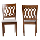 Baxton Studio Florencia Modern Grey Fabric and Walnut Brown Finished Wood Dining Chair