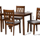 Baxton Studio Florencia Modern Grey Fabric and Walnut Brown Finished Wood 5-Piece Dining Set