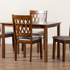 Baxton Studio Florencia Modern Grey Fabric and Walnut Brown Finished Wood 5-Piece Dining Set