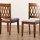 Baxton Studio Florencia Modern Grey Fabric and Walnut Brown Finished Wood Dining Chair