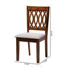 Baxton Studio Florencia Modern Grey Fabric and Walnut Brown Finished Wood Dining Chair