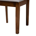 Baxton Studio Abigail Modern Grey Fabric and Walnut Brown Finished Wood 6-Piece Dining Set