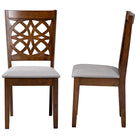 Baxton Studio Abigail Modern Grey Fabric and Walnut Brown Finished Wood 2-Piece Dining Chair Set