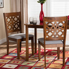 Baxton Studio Abigail Modern Grey Fabric and Walnut Brown Finished Wood 2-Piece Dining Chair Set